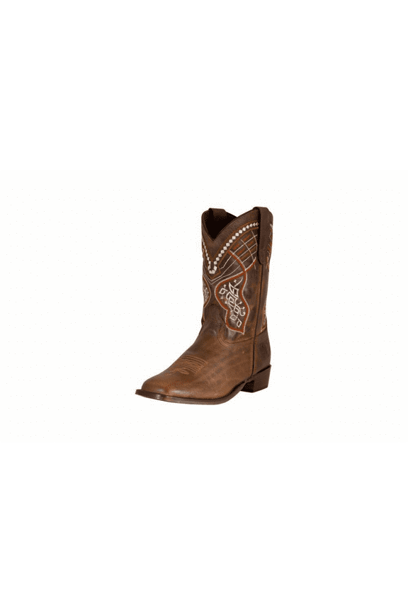 TuffRider Youth Yukon Tricolor Leather Embroidered Square Toe Western Boots