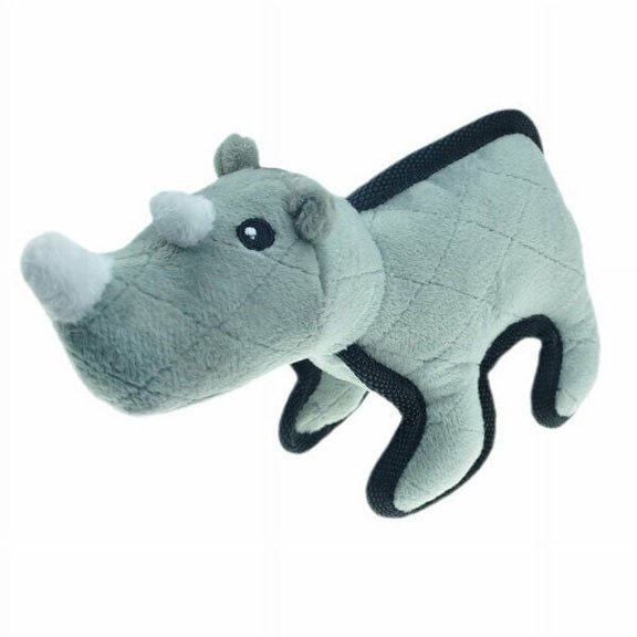 Tuffimals Dog Chew Toys Extra Tough Play Cute Animals Choose Character & Size (Rhino - Small)
