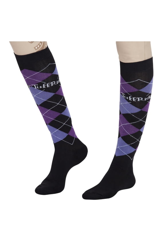 Tuffrider Argyle Socks Black/Purple/Lilac