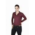 thumbnail image 1 of TuffRider Ladies Taylor Long Sleeve Polo - Wine - 2X, 1 of 4
