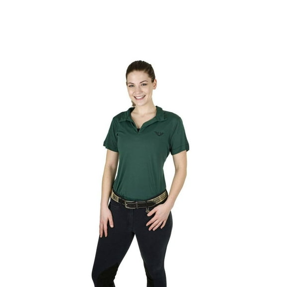 Tuffrider Ladies Taylor Short Sleeve Polo 1X Hunter