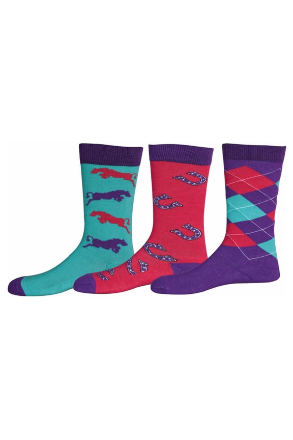 Tuffrider Whimsical 3 Pk Kids Socks Childs