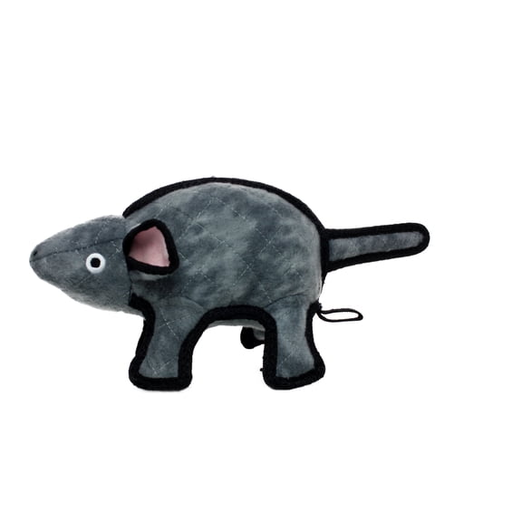 Tuffy Barnyard Mouse Gray Durable and Plush Dog Toy