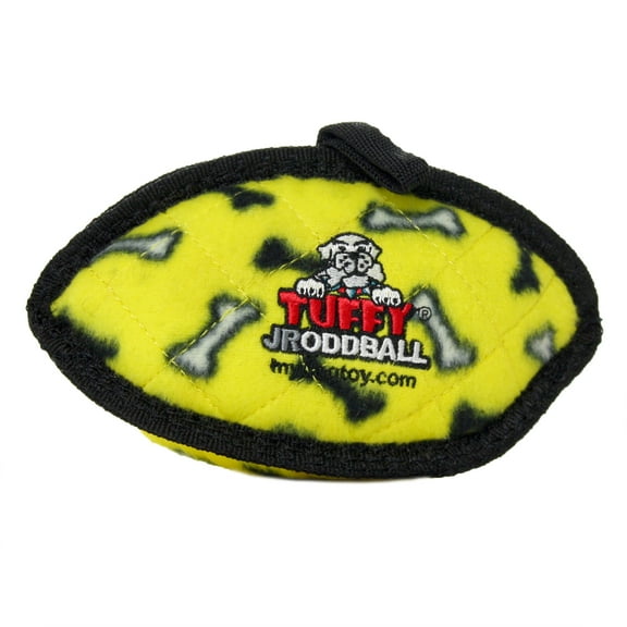 Tuffy Jr Odd Ball Yellow Bone Durable Plush Dog Toy