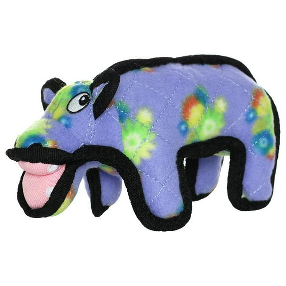 Tuffy Junior Zoo Hippo Durable Plush Dog Toy