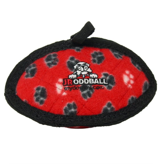 Tuffy Jr Odd Ball Red Paw Durable Plush Dog Toy