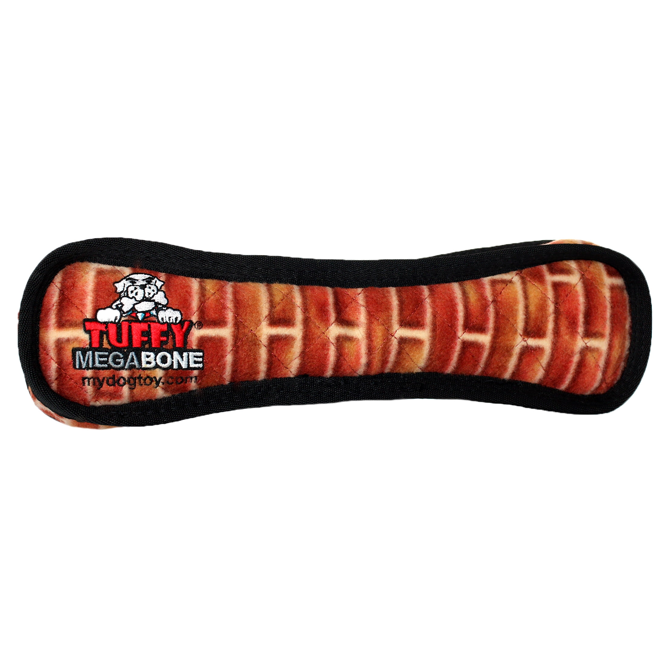 Tuffy Mega Bone Brick Durable Plush Squeaky Dog Toy