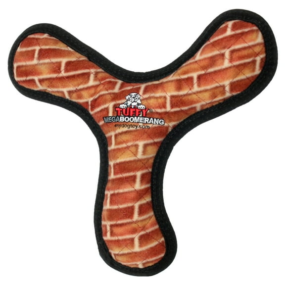 Tuffy Mega Boomerang Brick Squeaky Durable Plush Dog Toy