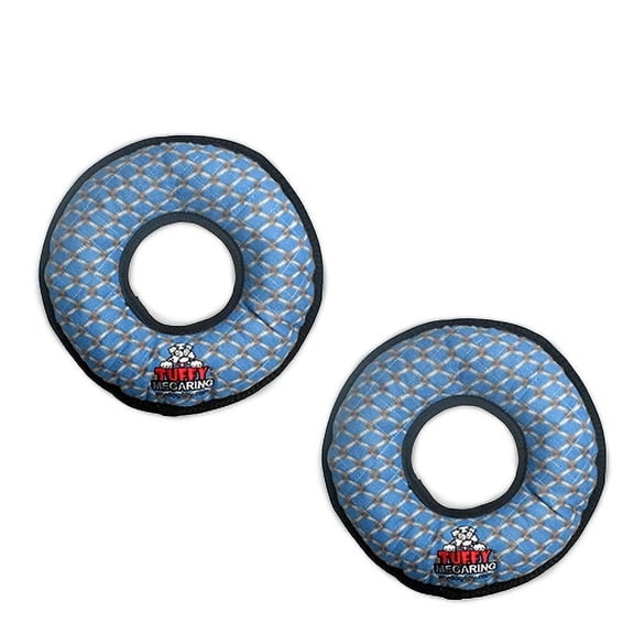 Tuffy Mega Ring Chain Link Durable Plush Squeaky Dog Toy, 2-Pack