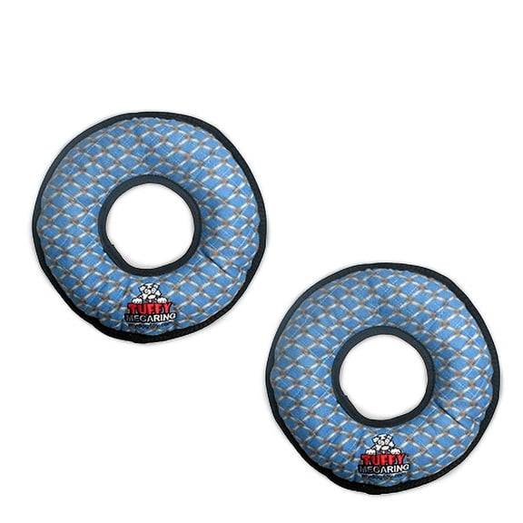 Tuffy Mega Ring Chain Link Durable Plush Squeaky Dog Toy, 2-Pack