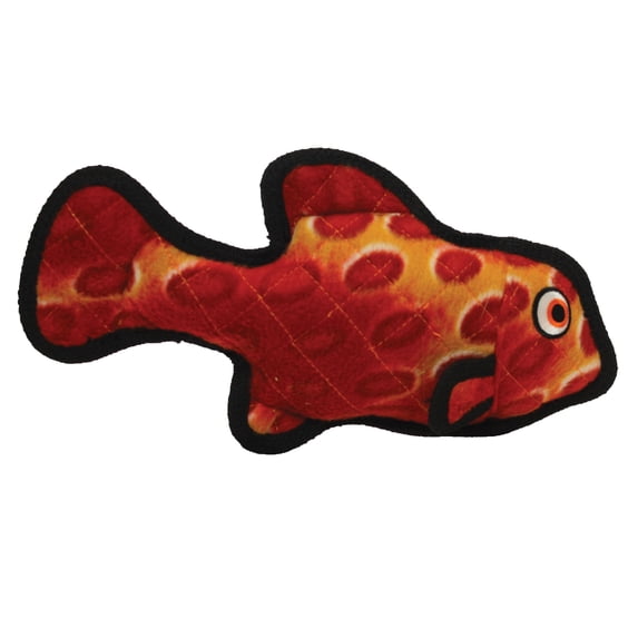 Tuffy Ocean Creature Fish Red Durable Plush Squeaky Dog Toy