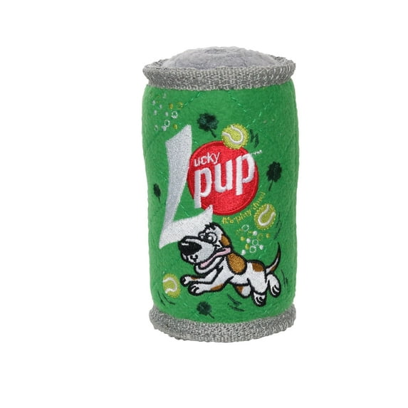 Tuffy Soda Can Lucky Pup Durable Plush Squeaky Dog Toy