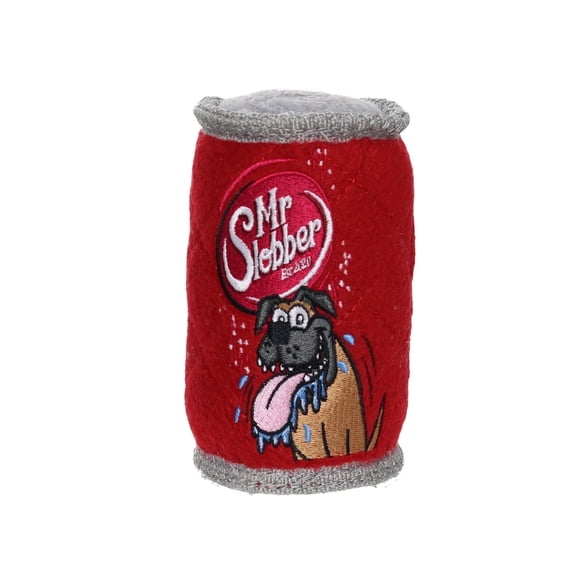 Tuffy Soda Can Mr Slobber Durable Plush Squeaky Dog Toy
