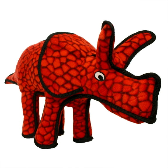 Tuffy Dinosaur Triceratops Durable Squeaky Plush Dog Toy