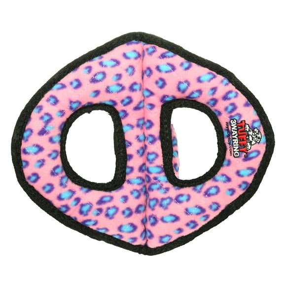 Tuffy Ultimate 3WayRing Pink Leopard, Durable Squeaky Dog Toy