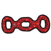 Tuffy Ultimate 3WayTug Red Paw Durable Squeaky Plush Dog Toy