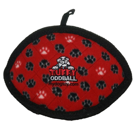 Tuffy Ultimate Odd Ball Red Paw Durable Plush Dog Toy