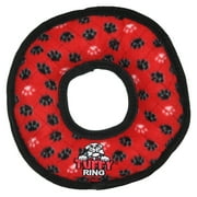 Tuffy Ultimate Ring Red Paw Durable Plush Squeaky Dog Toy