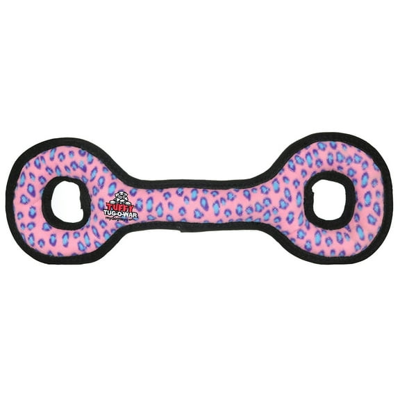 Tuffy Ultimate Tug-O-War Pink Leopard Durable Plush Squeaky Dog Toy