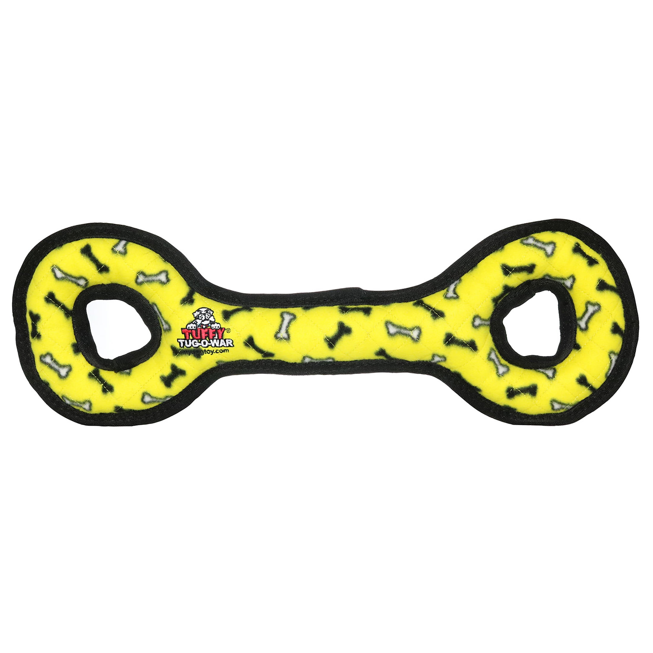 Tuffy Ultimate Tug-O-War Yellow Bone Durable Plush Squeaky Dog Toy