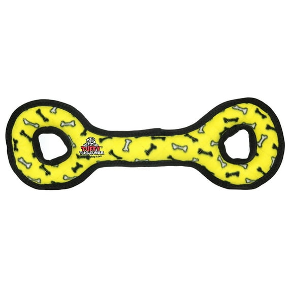 Tuffy Ultimate Tug-O-War Yellow Bone Durable Plush Squeaky Dog Toy