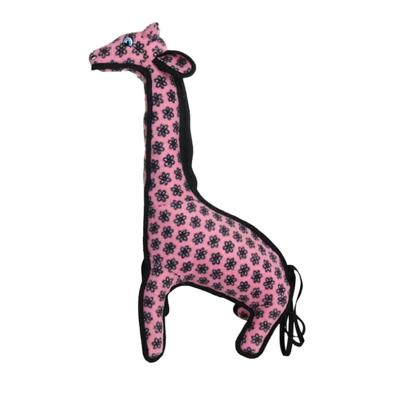 Tuffy Zoo Giraffe Pink Durable Plush Dog Toy
