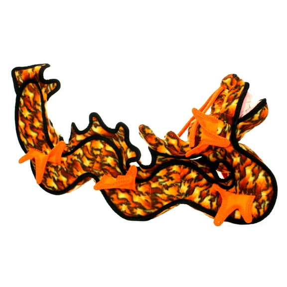 Tuffy Dragon Orange Durable Plush Dog Toy