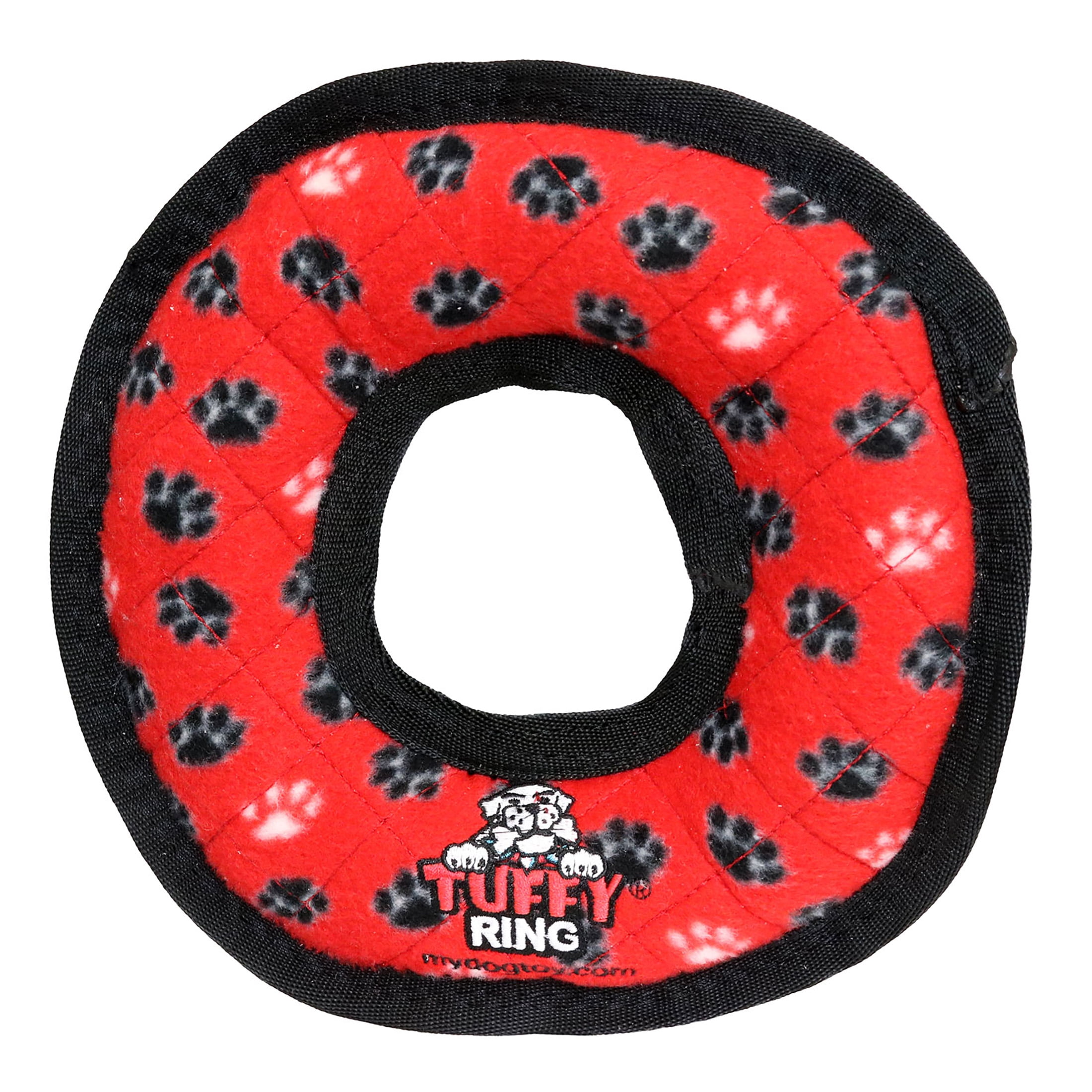 Tuffy Medium Red Ring Durable Plush Dog Toy