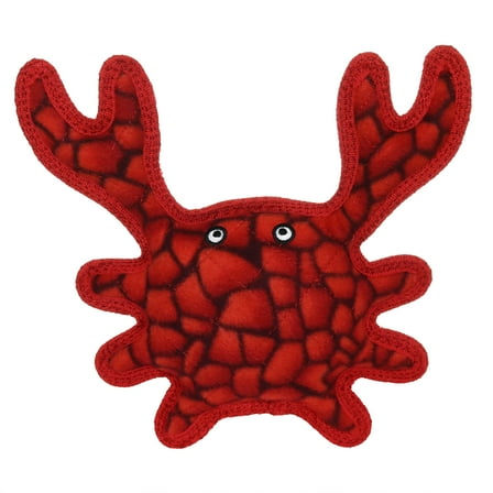 Tuffy Medium Crab Red Durable Plush Dog Toy