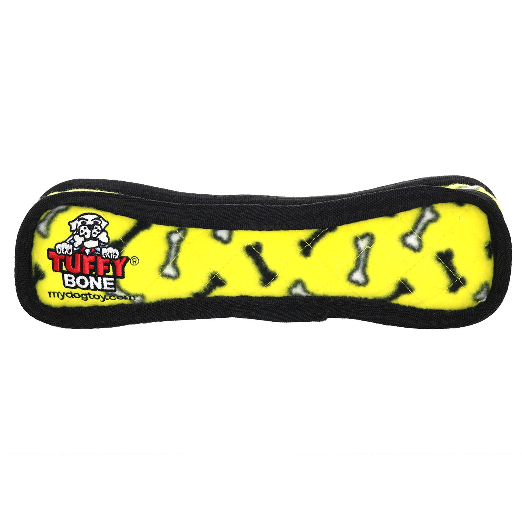 Tuffy Ultimate Bone Yellow Bone Durable Plush Squeaky Dog Toy