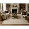 thumbnail image 1 of Tuft & Texture Handmade Wool Flatweave Rug – Ivory Geometric Design, 1 of 5