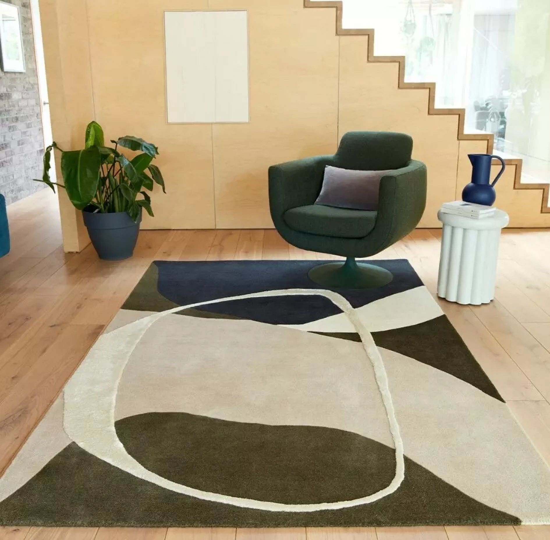 Tufte Green Rug, Handmade, Wool Area Rug, - Walmart.com
