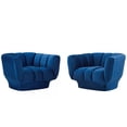 thumbnail image 1 of Tufted Armchair Accent Chair, Set of 2, Velvet, Blue Navy, Modern Contemporary Urban Design, Living Lounge Room Hotel Lobby Hospitality, 1 of 4