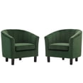 thumbnail image 1 of Tufted Armchair Accent Chair, Set of 2, Velvet, Green, Modern Contemporary Urban Design, Living Lounge Room Hotel Lobby Hospitality, 1 of 4