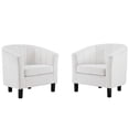 thumbnail image 1 of Tufted Armchair Accent Chair, Set of 2, Velvet, White, Modern Contemporary Urban Design, Living Lounge Room Hotel Lobby Hospitality, 1 of 4