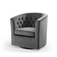 thumbnail image 1 of Tufted Armchair Accent Chair, Velvet, Dark Grey Gray, Modern Contemporary Urban Design, Living Lounge Room Hotel Lobby Hospitality, 1 of 8