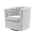 thumbnail image 1 of Tufted Armchair Accent Chair, Velvet, Light Grey Gray, Modern Contemporary Urban Design, Living Lounge Room Hotel Lobby Hospitality, 1 of 8