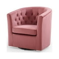 thumbnail image 1 of Tufted Armchair Accent Chair, Velvet, Pink, Modern Contemporary Urban Design, Living Lounge Room Hotel Lobby Hospitality, 1 of 8