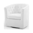 thumbnail image 1 of Tufted Armchair Accent Chair, Velvet, White, Modern Contemporary Urban Design, Living Lounge Room Hotel Lobby Hospitality, 1 of 8