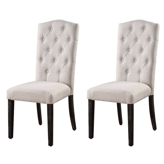 Tufted Back Side Chair Set in Rustic Style - Add Charm to Dining