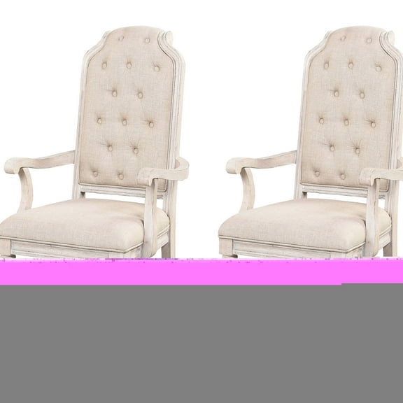 Tufted Back and Antique Finish - Primary Living Space Aesthetic Elevation