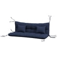 thumbnail image 1 of Tufted Bench Cushion Set with 2 Blue Throw Pillows Outdoor Replacement Seat and Back Cushion Pad, 1 of 7