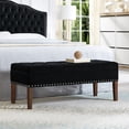 thumbnail image 1 of Tufted Bench with Internal Storage for Counter Stools | Stylish Seating and Storage for Items | Velvet Upholstered and TB117 Foam | Safety Hinges for Quiet Operation, 1 of 4