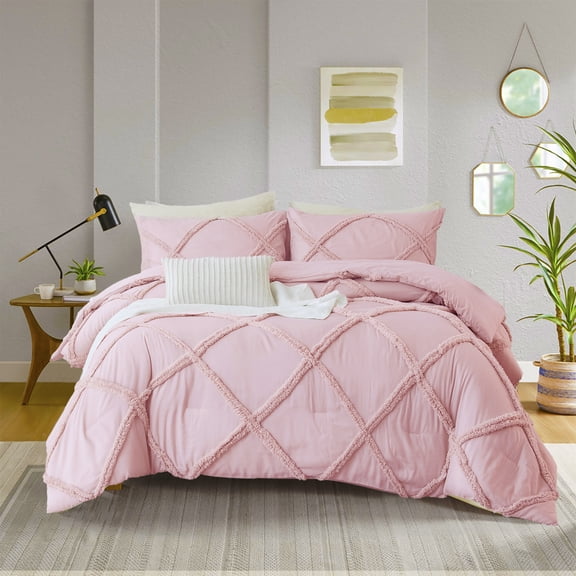 Tufted Boho Comforter Set Queen Beige Boho Bedding Comforter Set Shabby Chic Farmhouse Quilt Set Room Decor Aesthetic 3 Pcs Geometric Embroidery Jacquard Lightweight Comforter Queen/King Size