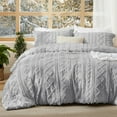 thumbnail image 1 of Tufted Boho Comforter Set Queen Size - Light Grey Boho Bed Set, GentleSoft™ 3 Pieces Farmhouse Shabby Chic Embroidery Bedding, Gifts for Woman, Soft Jacquard Queen Comforter for All Seasons, 1 of 8