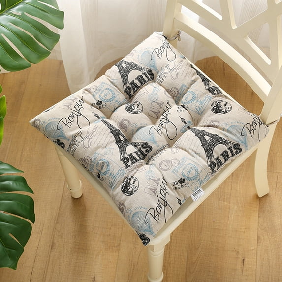 Tufted Chair Cushions with Ties for Indoor Dining and Kitchen Chairs