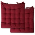 thumbnail image 1 of Tufted Chair Pad Cushion With Cotton Cover & Ties 16" x 16" Burgundy 2 Pack, 1 of 4