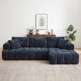 thumbnail image 1 of Tufted Chenille Cloud Modular Sectional Sofa,Oversized 2-Piece Right Facing Boneless Couch with Chaise Lounge, L-Shape Floor Lounge Sofa with 2 Throw Pillows for Living Room, No Assembly Required, 1 of 9