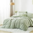 thumbnail image 1 of Nayoroom Boho 3-Pieces Green Geometric Comforter Bedding Sets, Queen, 1 of 5