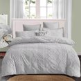 thumbnail image 1 of Tufted Comforter Set King Size- 3 Piece All Season, Ultra Soft Polyester Bedding Comforters- Boho Stripes, Gray, 1 of 4